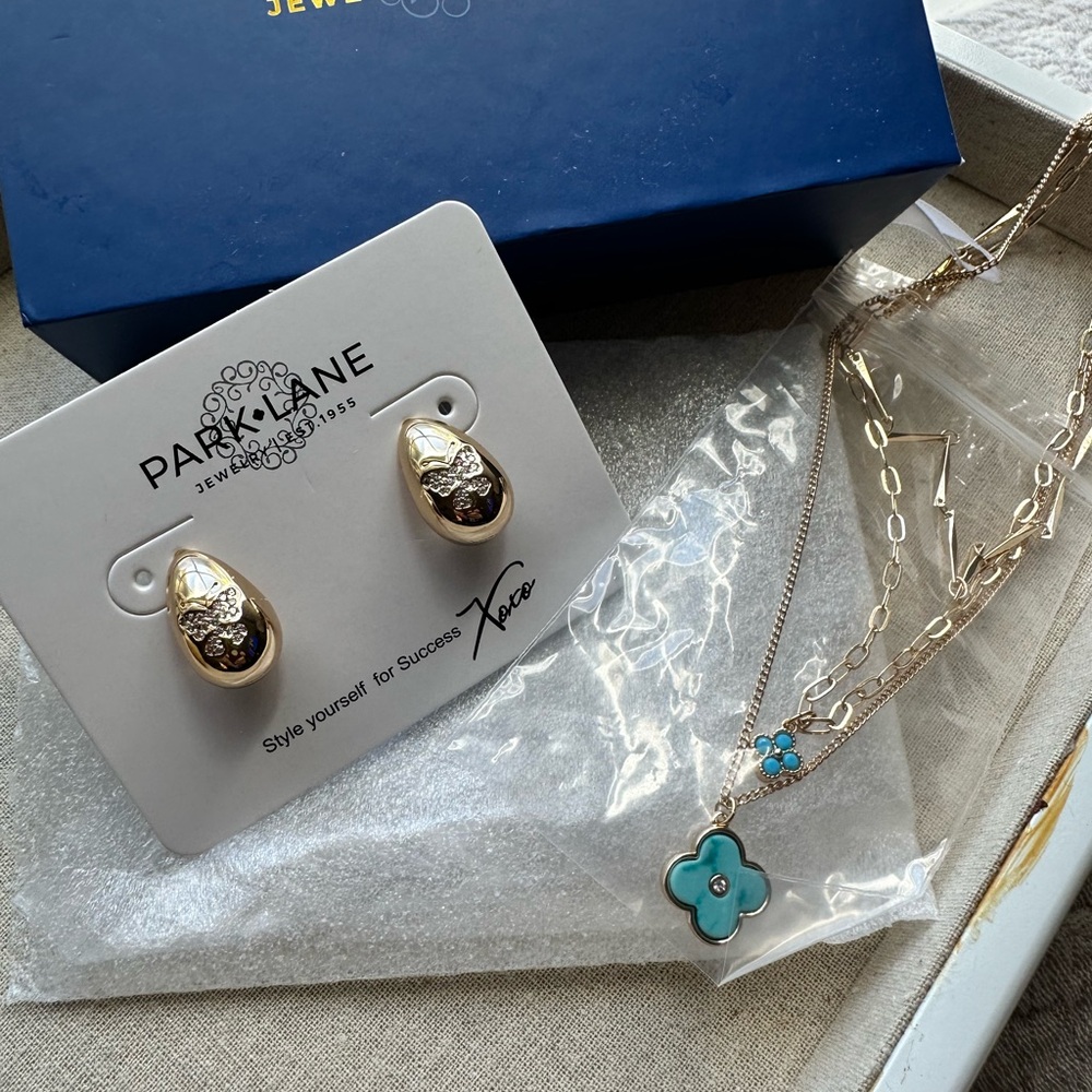 Park Lane Gold and Silver Jewelry Set with Blue Accents
